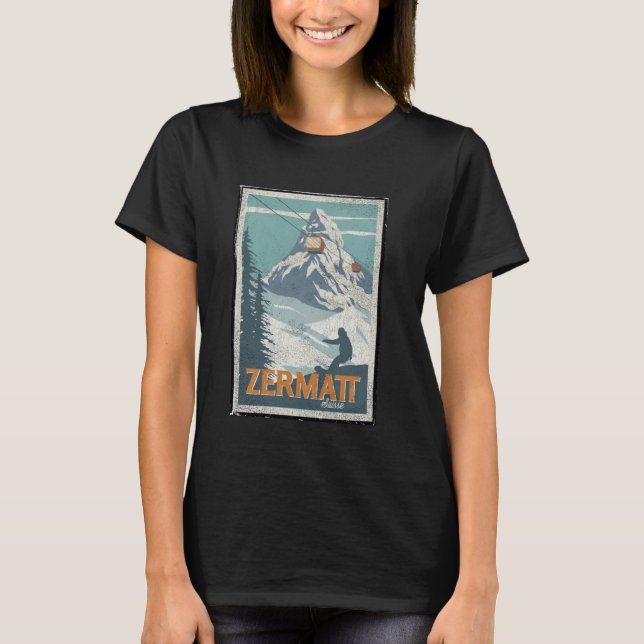 Camiseta Zermatt Suiza Ski Snowboard Ski (Anverso)