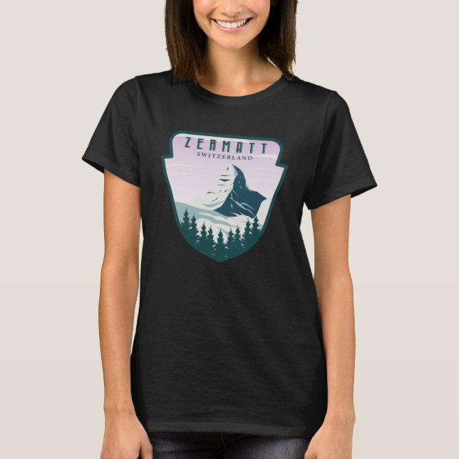Camiseta Zermatt Suiza Vintage Snow Sw (Anverso)