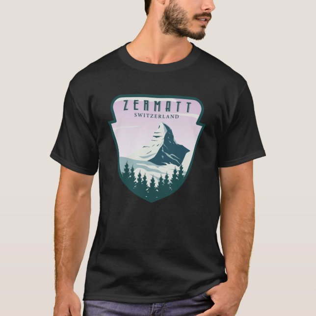 Camiseta Zermatt Suiza Vintage Snow Sw (Anverso)