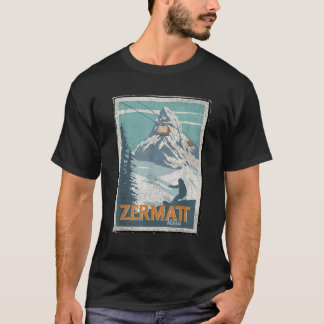 Camiseta Zermatt Switzerland Winter Skiing Snowboarding Ski