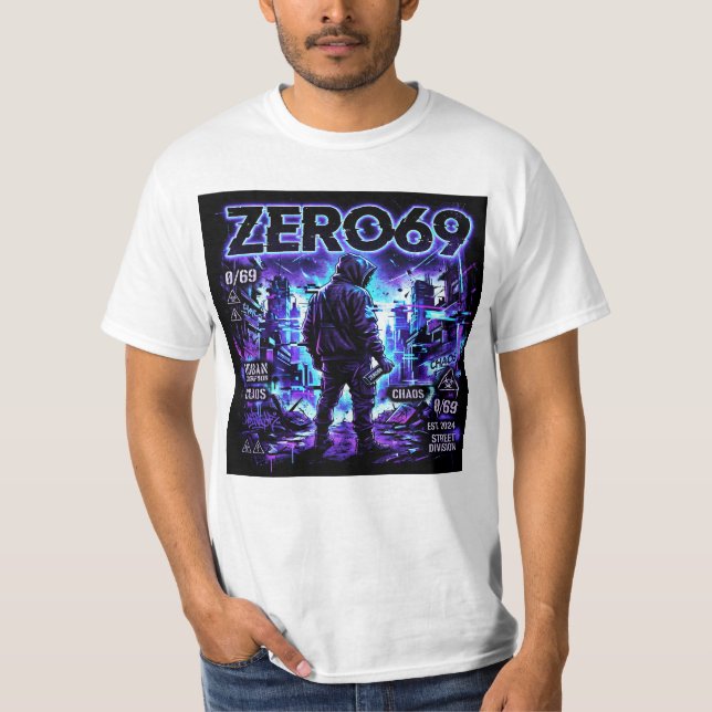 Camiseta ZERO69 Chaos Division – Corrupción Urbana (Anverso)