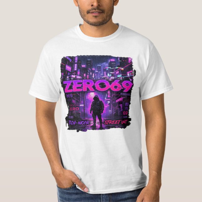 Camiseta ZERO69 Glitch Division – Protocolo de Medianoche (Anverso)