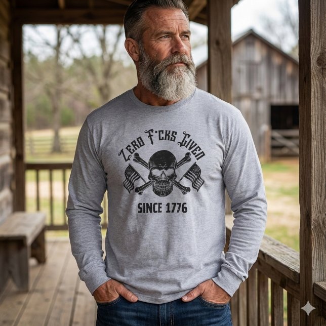 Camiseta Zero F*cks Given Since 1776 Patriotic Skull Shirt (Subido por el creador)