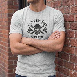Camiseta Zero F*cks Given Since 1776 Skull T-Shirt