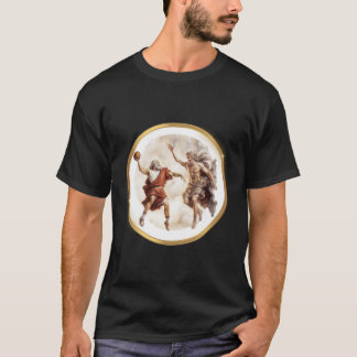 Camiseta Zeus Dios Y Ares Juegan Baloncesto En El Cielo