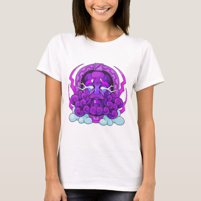 Camiseta Zeus Lighening Retro diseño Purple Guay lig (Anverso)
