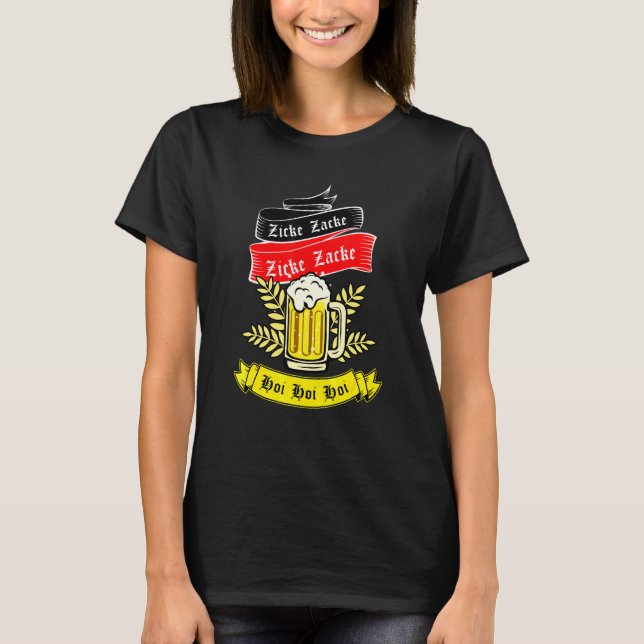 Camiseta Zicke Zacke Hoi - Alemania Bandera Oktoberfest Ale (Anverso)