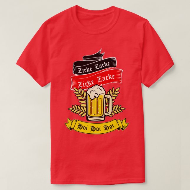 Camiseta Zicke Zacke Hoi - Funny Germany Flag Oktoberfest G (Diseño del anverso)