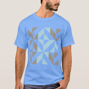 Camiseta ZigZag geométrico azul y plata