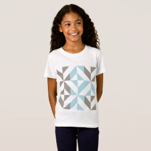 Camiseta ZigZag geométrico azul y plata