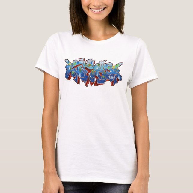 CAMISETA ZIMAD BLUE WILDSTYLE GRAFFITI SHIRT (Anverso)