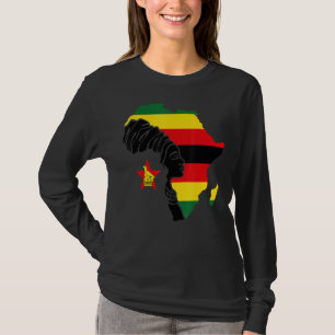 Camiseta Zimbabue Bandera Zimbabue Mapa de África de etnia 