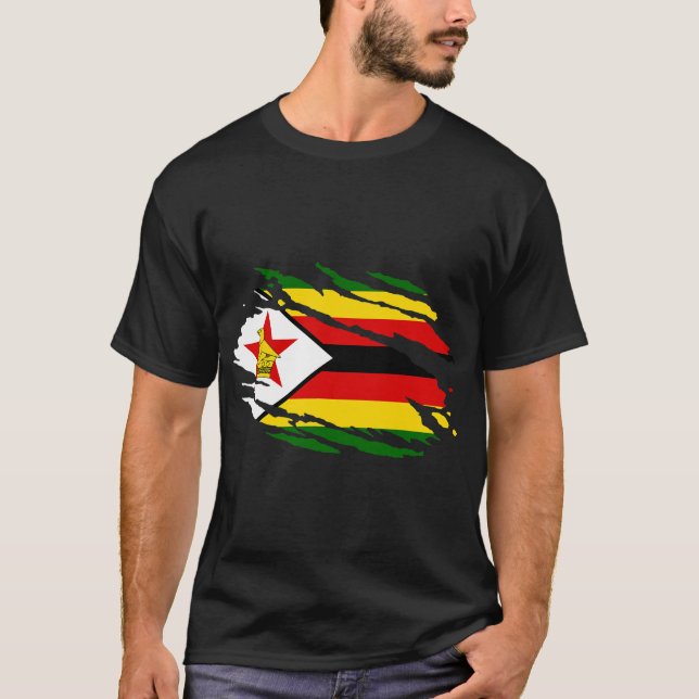 Camiseta Zimbabue en mi ADN Bandera de Zimbabue Orgullosa Z (Anverso)