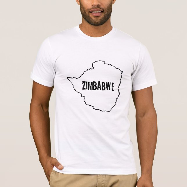Camiseta Zimbabue Mapa del país Zimbo Línea de frontera ter (Anverso)