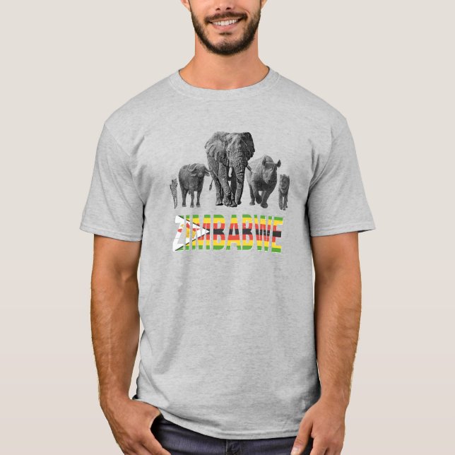 Camiseta Zimbabue Orgullo por la vida salvaje de los cinco  (Anverso)