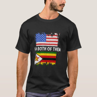 Camiseta Zimbabue Soy Ambos Estados Unidos América Zimbabue