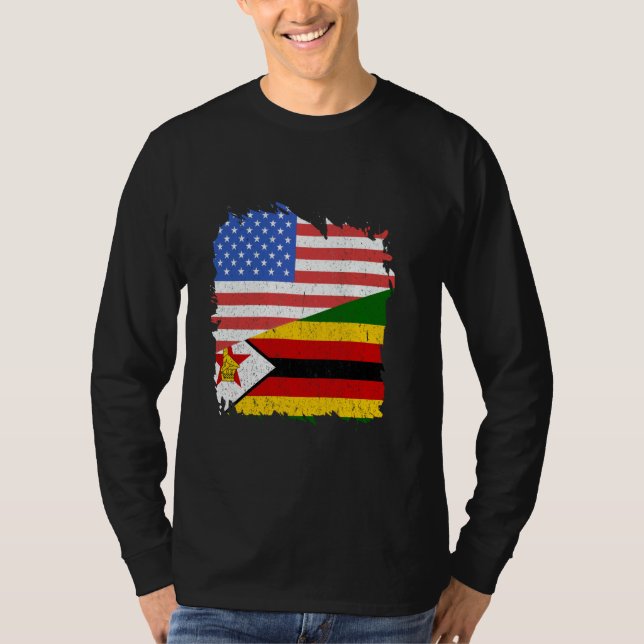 Camiseta Zimbabue Zimbabue Roots Estados Unidos América Zim (Anverso)