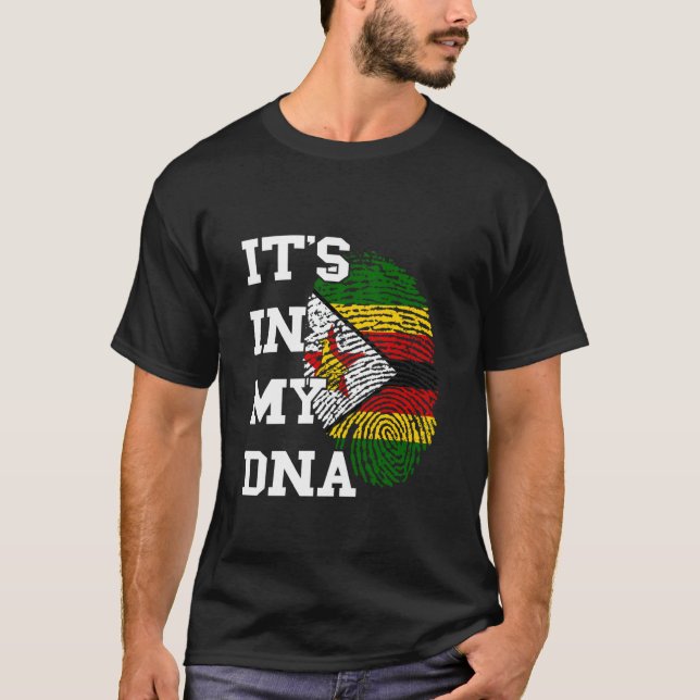 Camiseta Zimbabwe Flag It's In My DNA Thumbmark Zimbabwean  (Anverso)