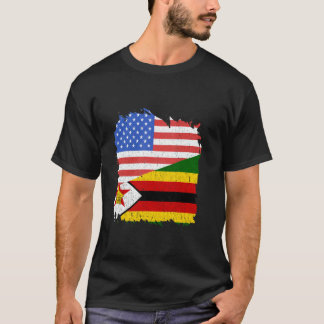 Camiseta Zimbabwe Raíces Zimbabuenses EEUU América Zimbabue