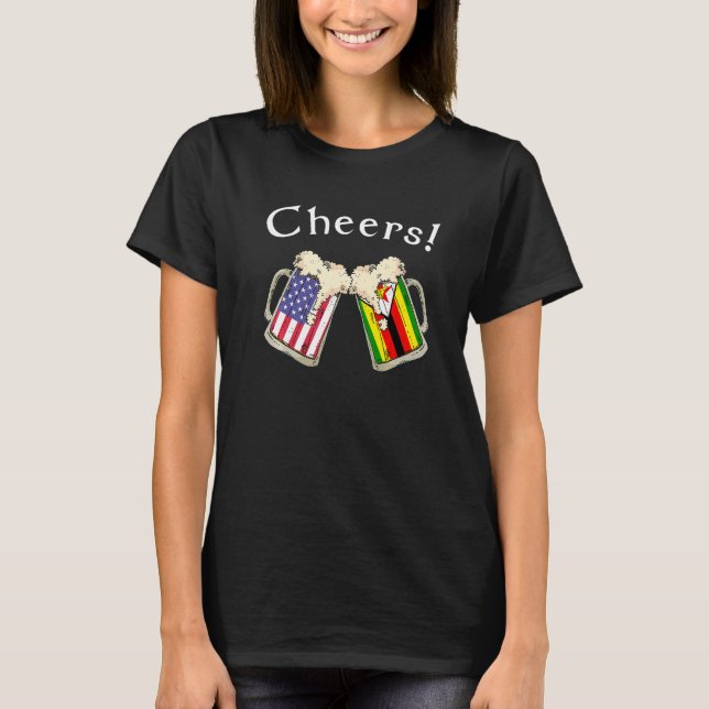 Camiseta Zimbabwean American Patriot Grown Country Cheers B (Anverso)