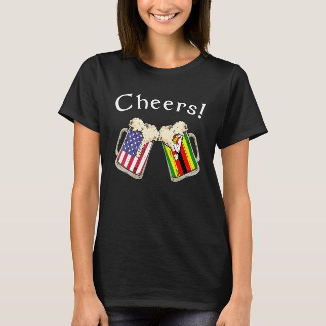 Camiseta Zimbabwean American Patriot Grown Country Cheers B (Anverso)