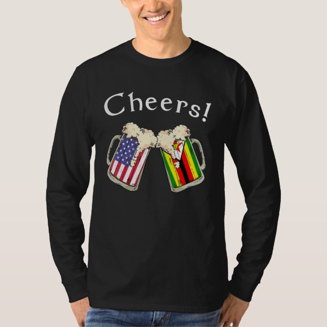 Camiseta Zimbabwean American Patriot Grown Country Cheers B (Anverso)