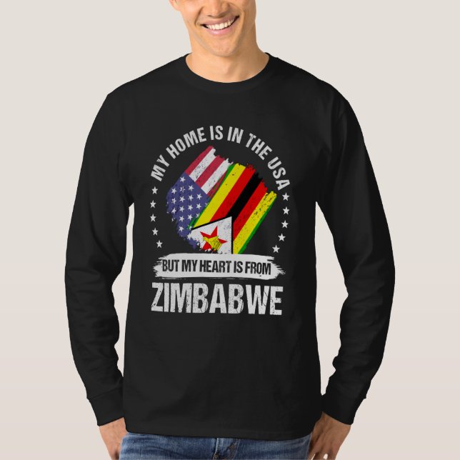 Camiseta Zimbabwean American Patriot Grown Proud My Heart i (Anverso)