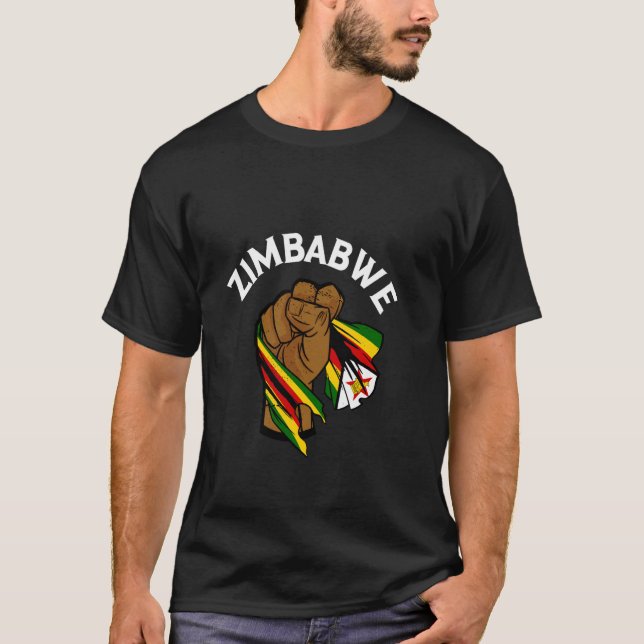 Camiseta Zimbabwean Pride Zimbabwean Flag Zimbabwe Handfist (Anverso)