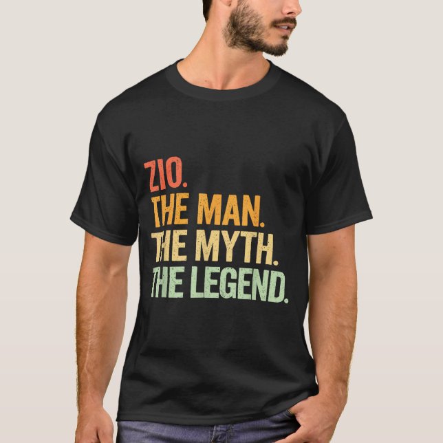 Camiseta Zio Man Myth Legend Retro Graphic Art (Anverso)