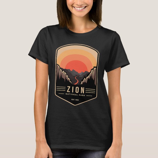 Camiseta Zion National Park Retro Vintage (Anverso)