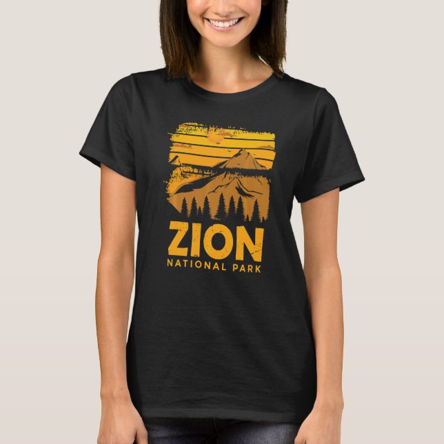 Camiseta Zion National Park Souvenir Canyon Utah Hiking Cam (Anverso)