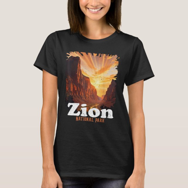 Camiseta Zion National Park US Trail Explore Utah Camping H (Anverso)