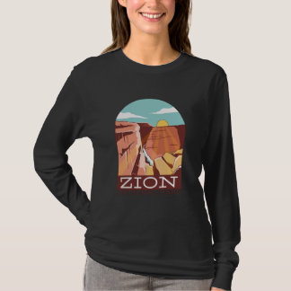 Camiseta Zion National Park USA Skyline Silhouette Outline 