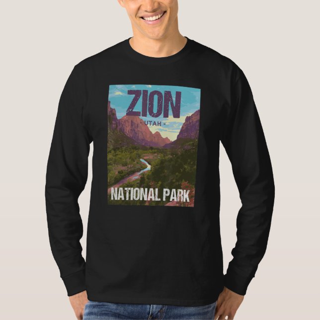 Camiseta Zion National Park Utah Poster Design (Anverso)