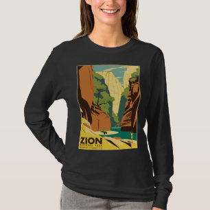 Camiseta Zion The Narrows Parque Nacional Turista Póster Vi