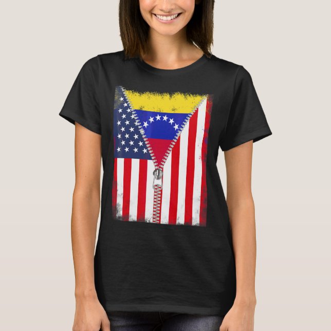 Camiseta Zip de bandera de Venezuela (Anverso)