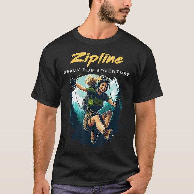 Camiseta Zipline Adventure Extreme Ziplining Zip Survivor (Anverso)