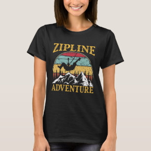 Camiseta Zipline de aventura retro ventilado