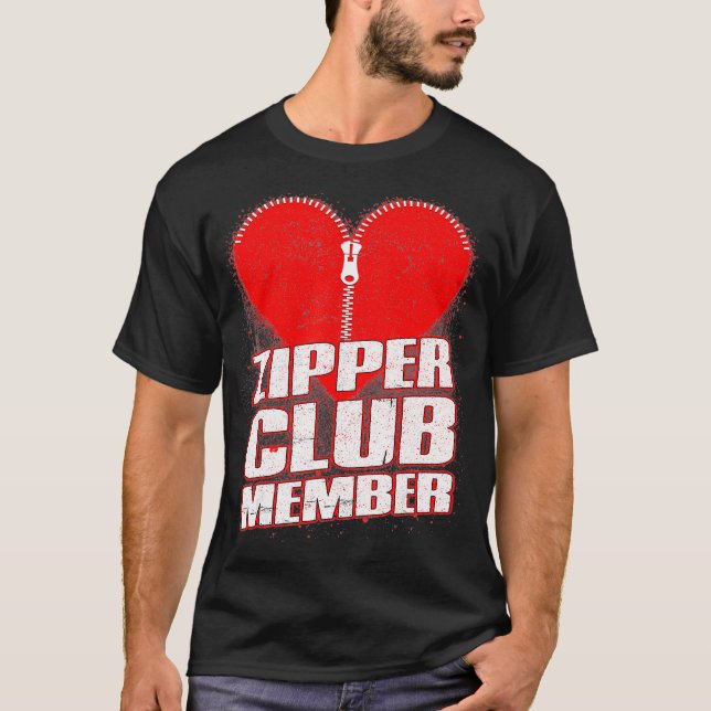 Camiseta Zipper Club Open Heart Surgery Gifts Recovery Men  (Anverso)