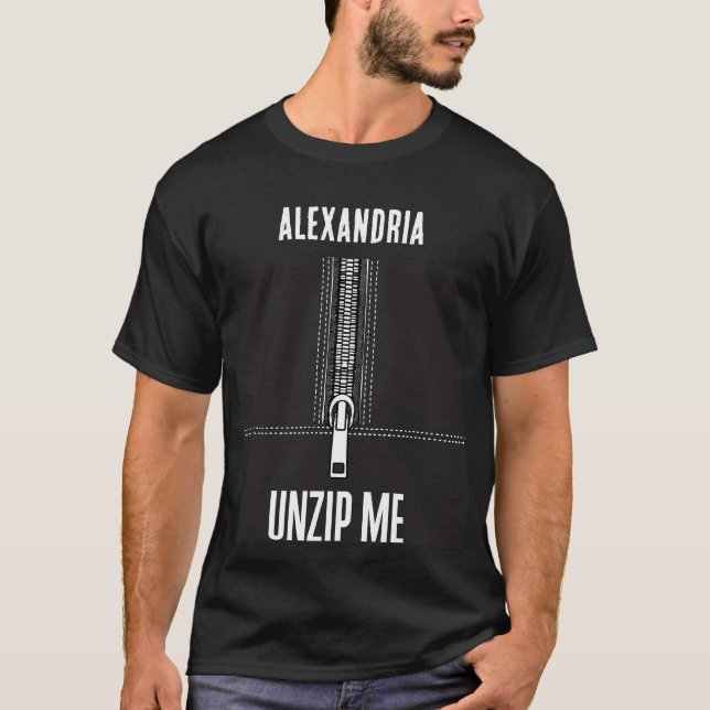 Camiseta Zipper Descomprimir Aquí Raro Personalizable Graci (Anverso)