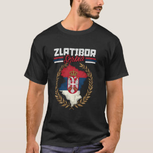 Camiseta Zlatibor Serbia Viaja Mapa serbio de bandera Srbij