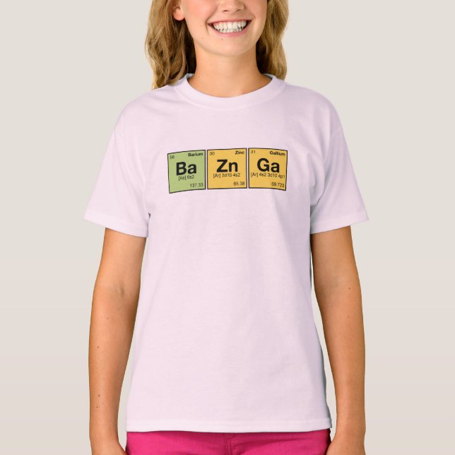 Camiseta ¡ZN GA DE LOS VAGOS! Elementos periódicos que (Anverso)