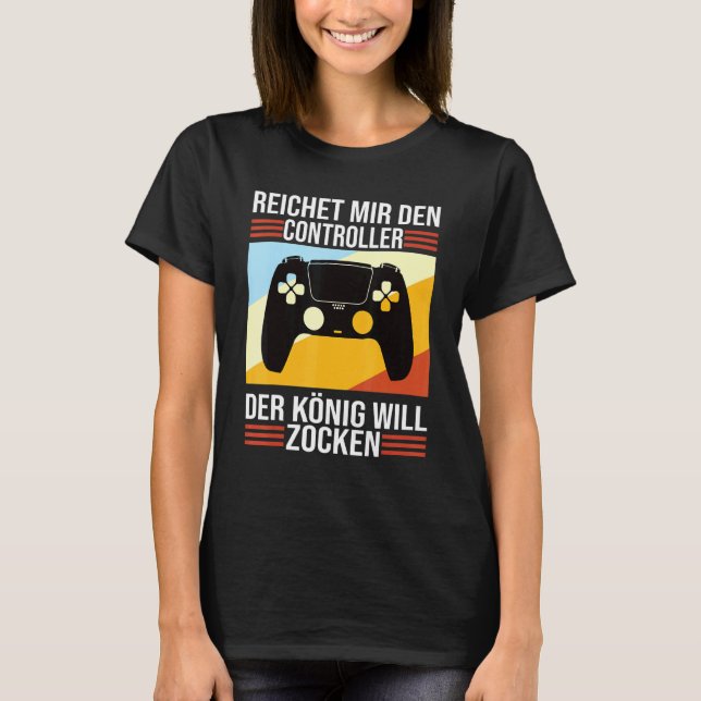 Camiseta Zocken Reichet Mir Den Controller König Ps5 Consol (Anverso)