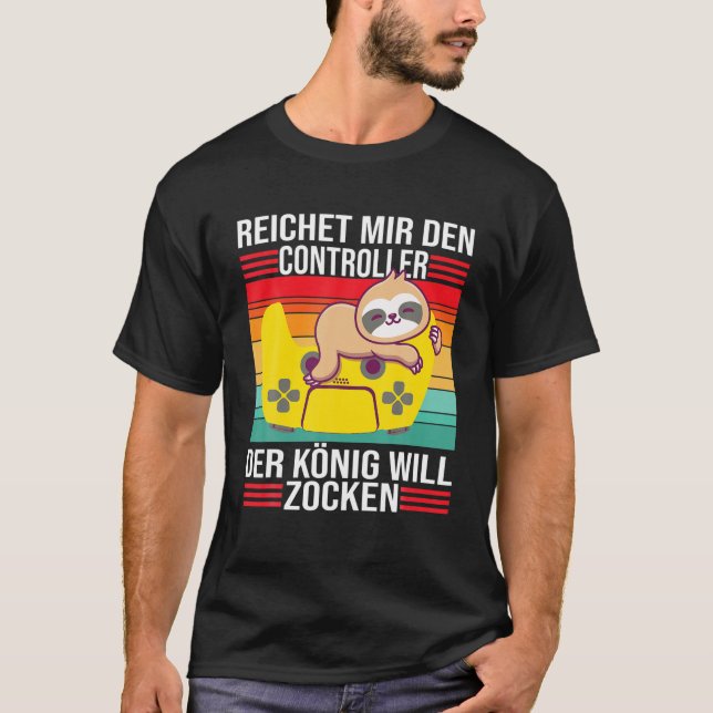 Camiseta Zocken Reichet Mir Den Controller König PS5 Consol (Anverso)