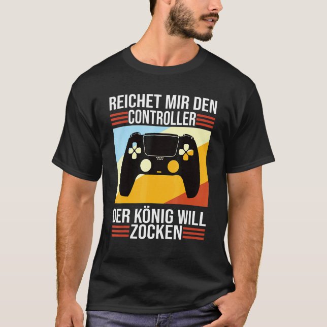 Camiseta Zocken Reichet Mir Den Controller König Ps5 Consol (Anverso)