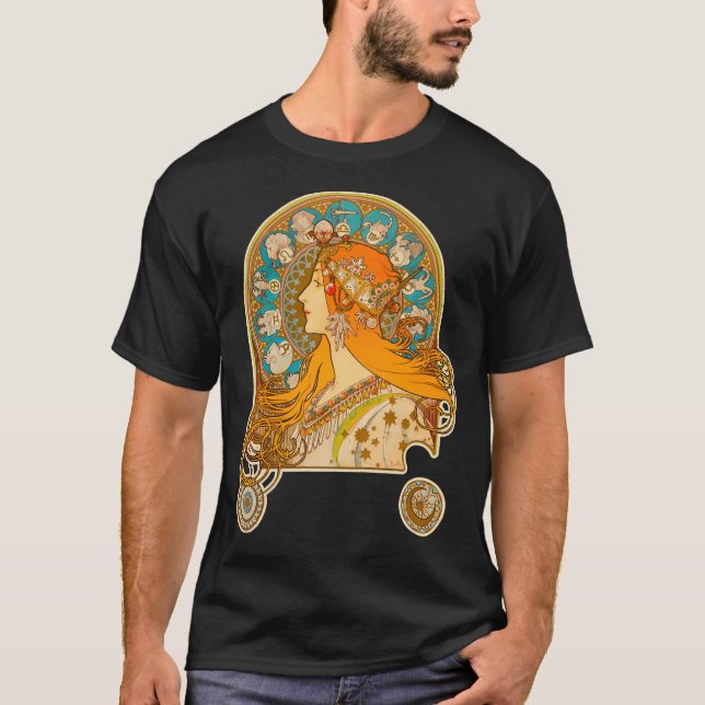 Camiseta Zodiac (1896) - Alphonse Mucha. Alto (Anverso)