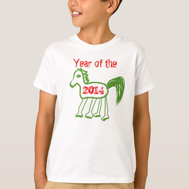 Camiseta Zodiac 2014, año del caballo, caballo verde (Anverso)