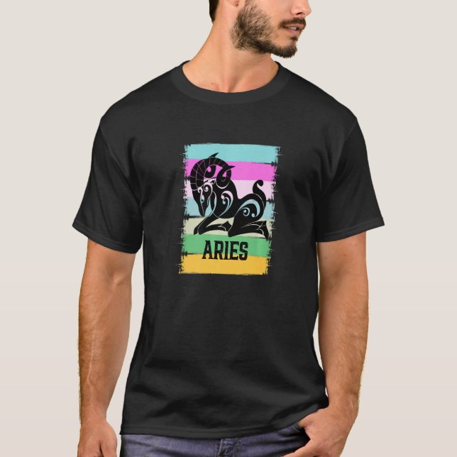 Camiseta Zodiac Aries Cosas Símbolo Ram Astrología Tarot Mu (Anverso)