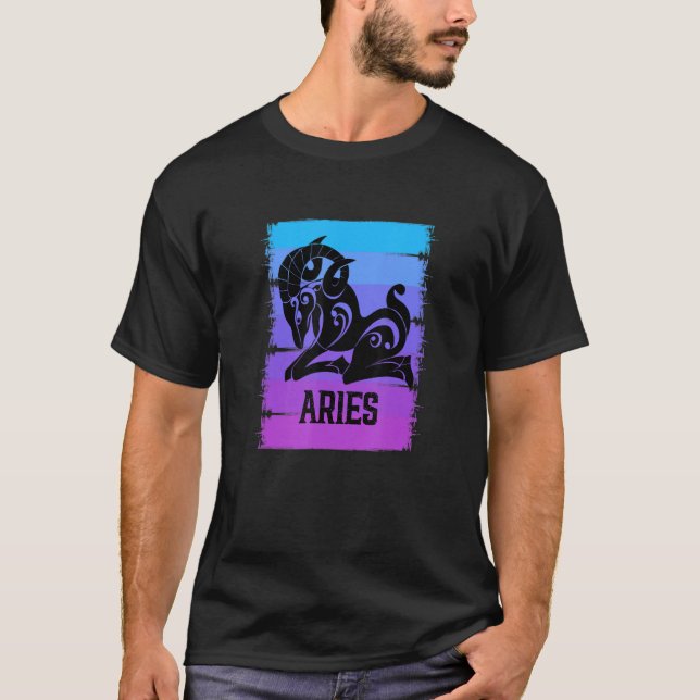 Camiseta Zodiac Aries Stuff Símbolo Ram Astrología Tarot Ho (Anverso)