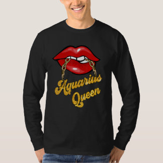 Camiseta Zodiac Astrology Lip Aquarius Queen January